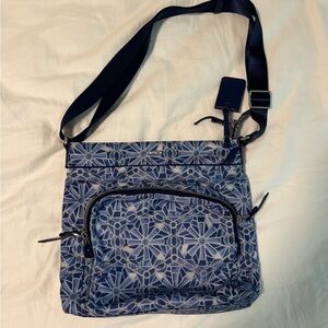 Tumi Blue Geometric Crossbody Bag